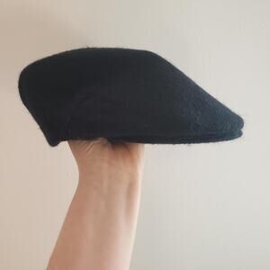 Shandon Hat Flat Cap Mens Medium Black Donegal Tweed Wool Lined Ireland